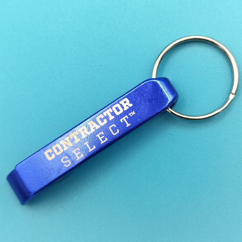 CONTRACTOR SELECT Keychain Metal Bottle Opener Logo Blue